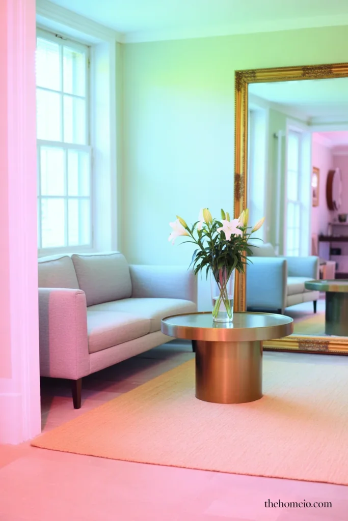 Small living room with light decor, open pathways, and furniture that makes the room feel bigger