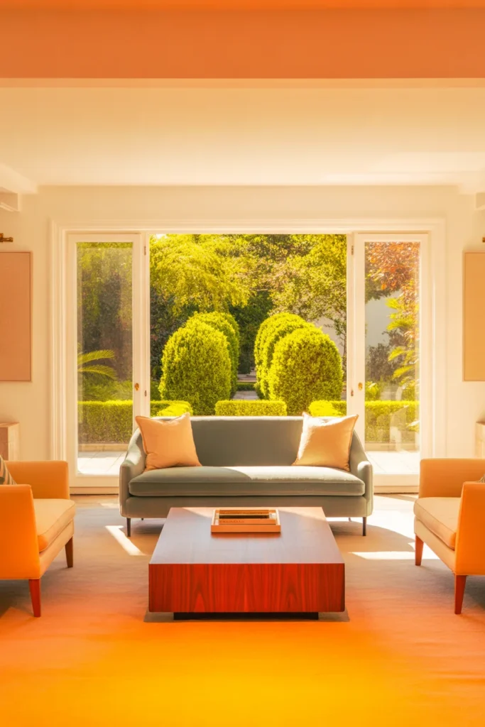 Living room with clear walkways and furniture arranged for easy movement