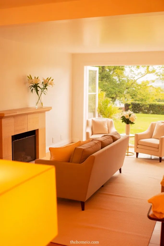 Warm neutral living room with cream, taupe, and beige layered throughout the space