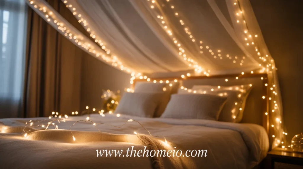 a lightening bedroom showing a beautiful scene for Fairy Lights for a Magical Touch
