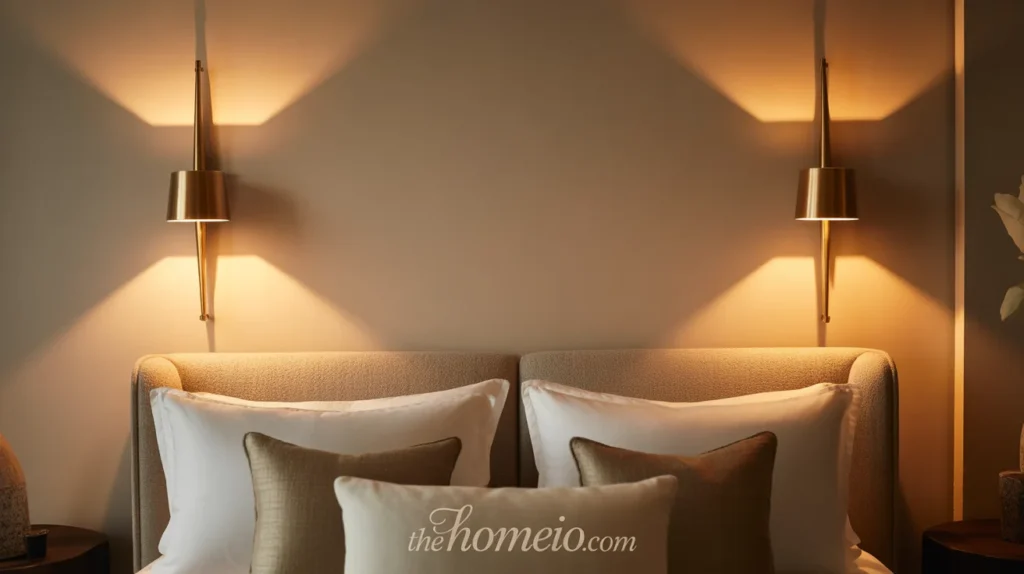 a cute and royal look bedroom having Sconce Lighting for an Elegant Touch