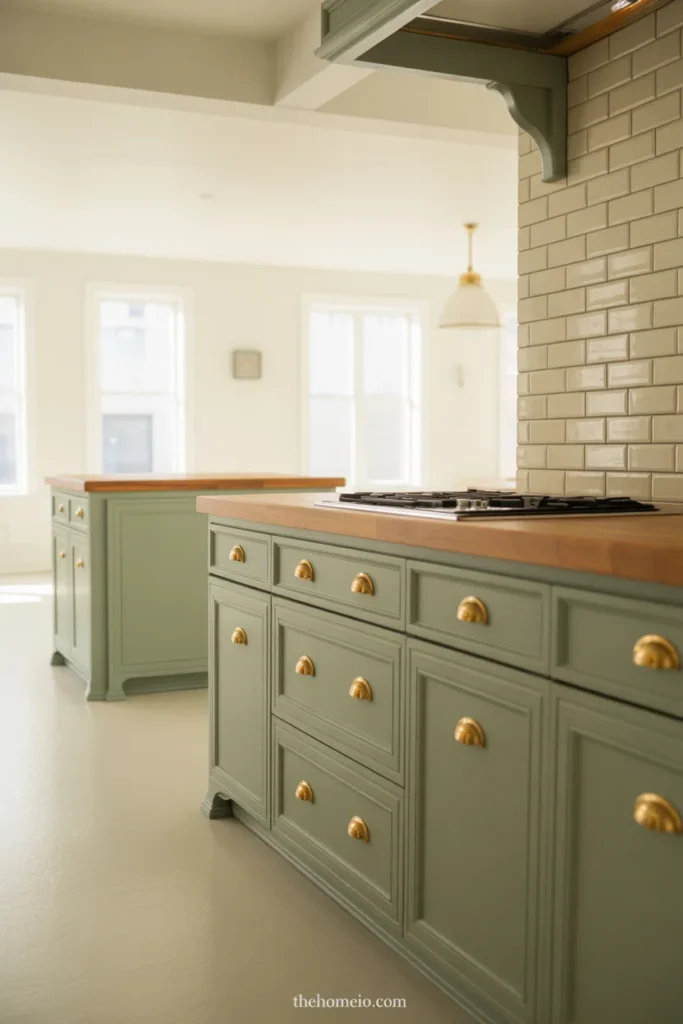 Two-tone kitchen with oak lower cabinets, white uppers, and white countertops