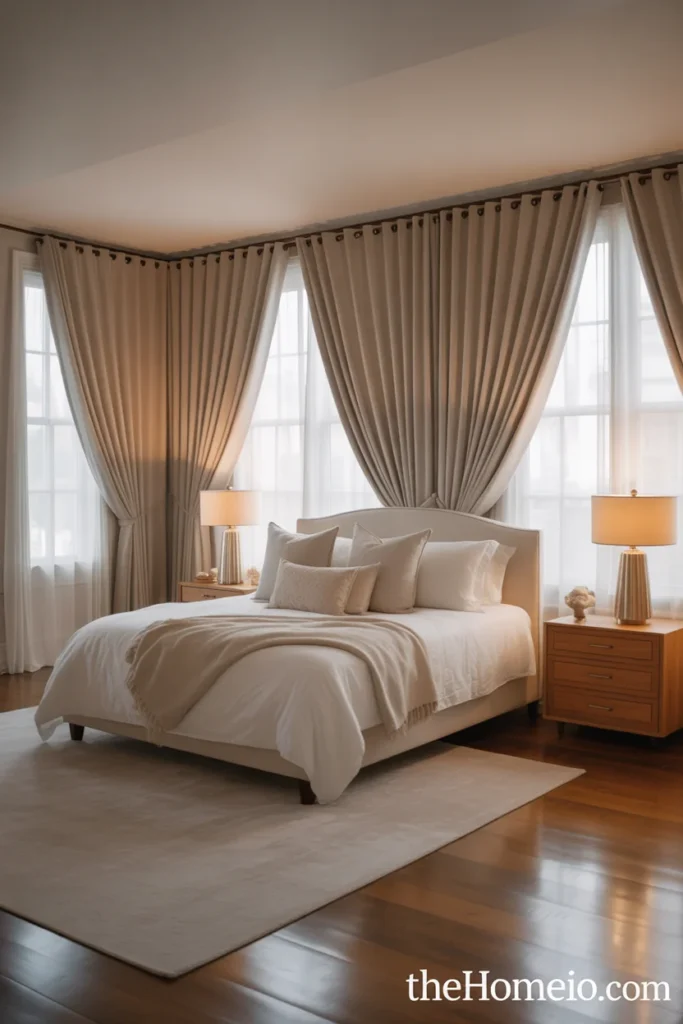 Bedroom with full-length curtains for a soft and polished makeover