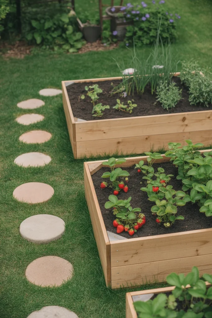 Raised garden beds for kids backyard activities