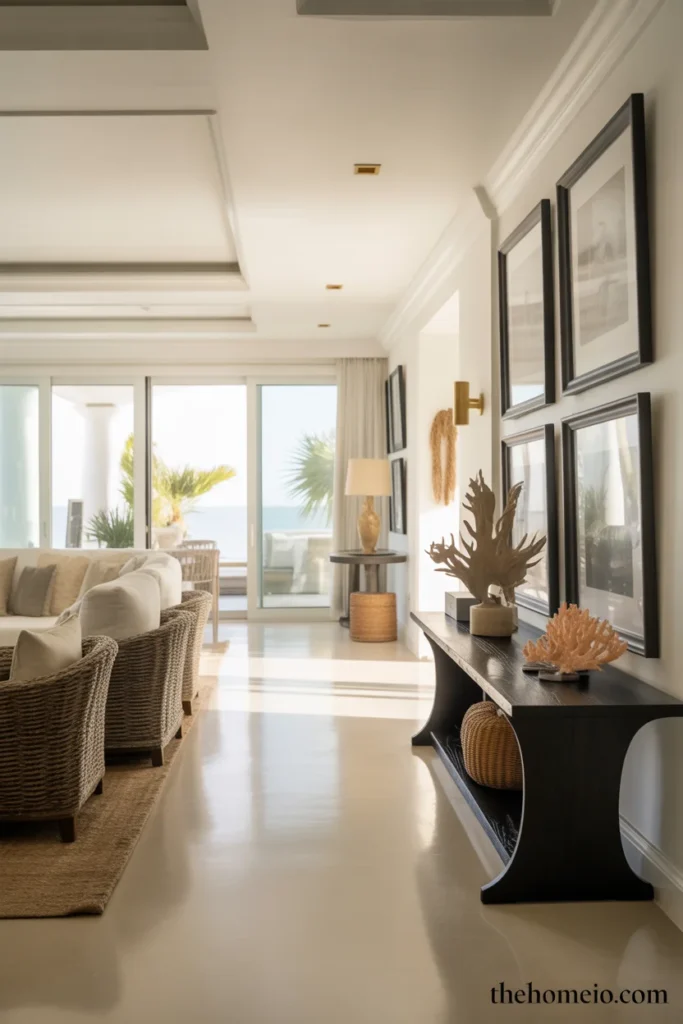 Black accents in sophisticated Palm Beach interior