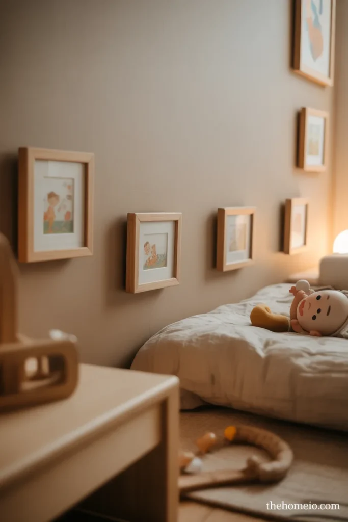Toddler wall art placed at child eye level