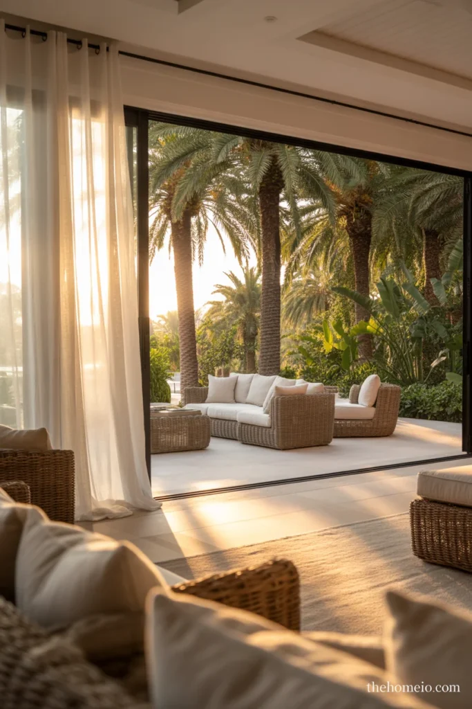 Indoor outdoor Palm Beach living space