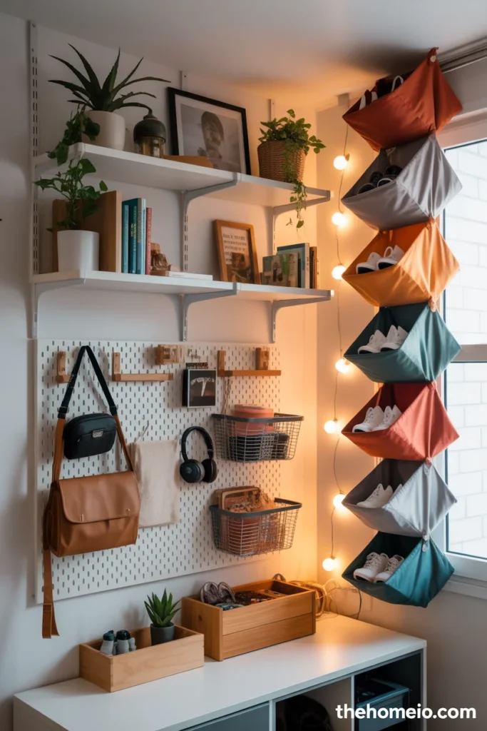 Vertical storage ideas for small dorm room