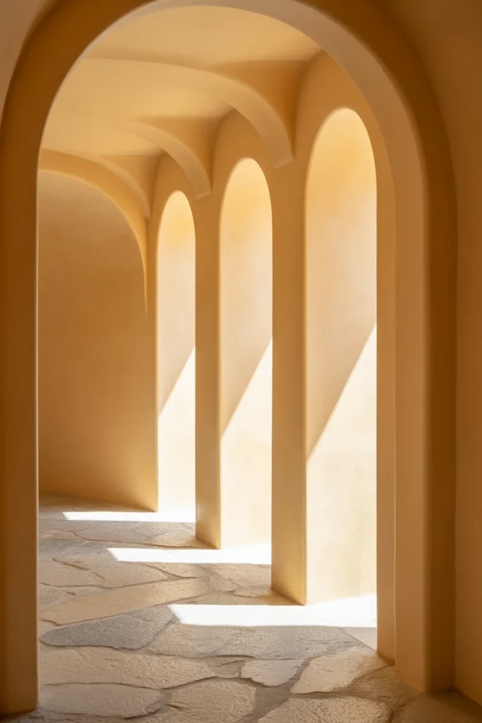Arched doorway design in Mediterranean home
