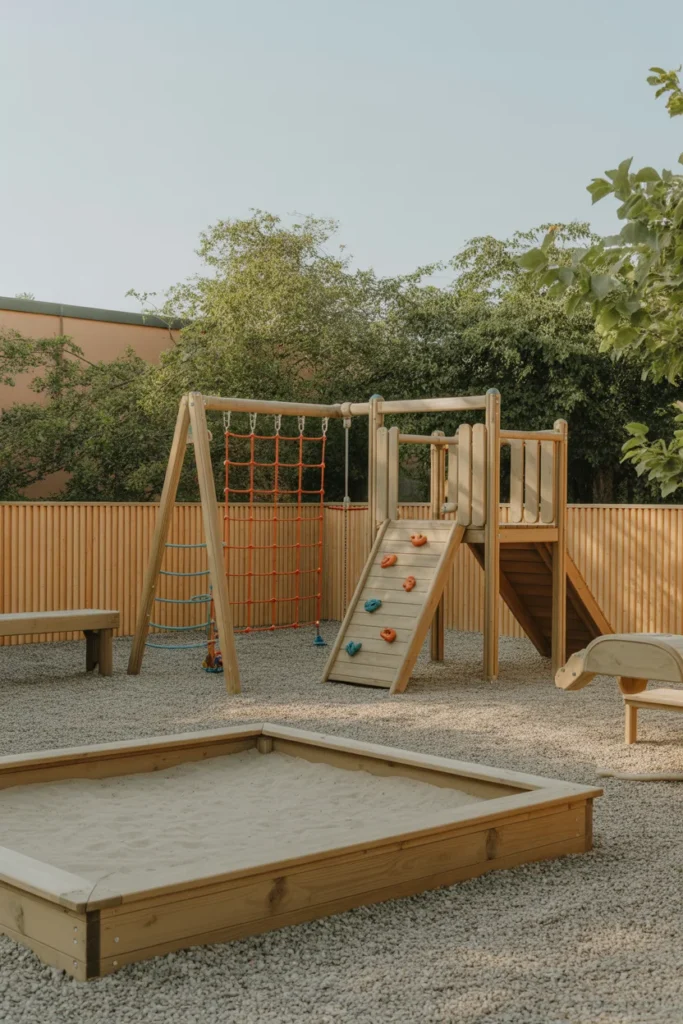 Backyard obstacle course for kids outdoor play