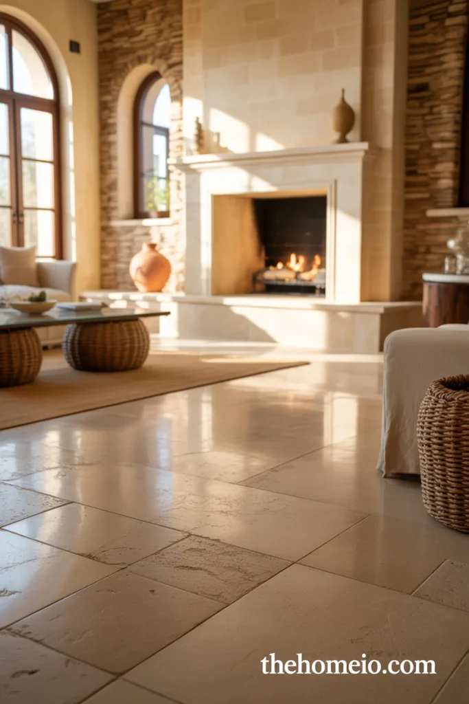 Natural stone decor in Mediterranean interior