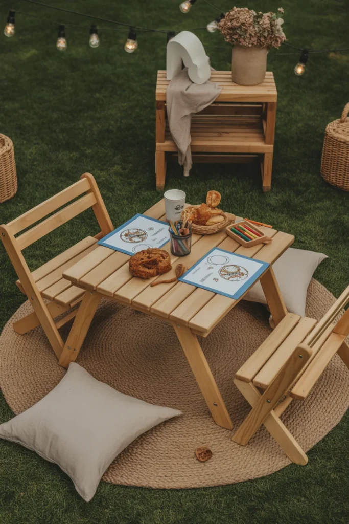 Backyard picnic area for kids