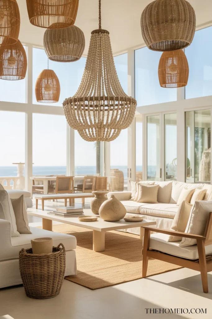 Statement lighting in Palm Beach interior