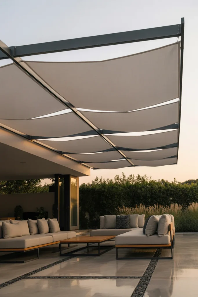 Modern retractable patio canopy design