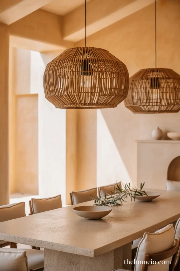 Sculptural lighting in Mediterranean interior design