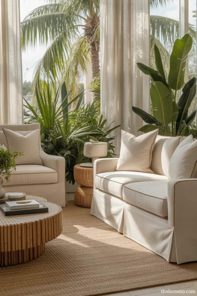 Tailored furniture and relaxed Palm Beach textures
