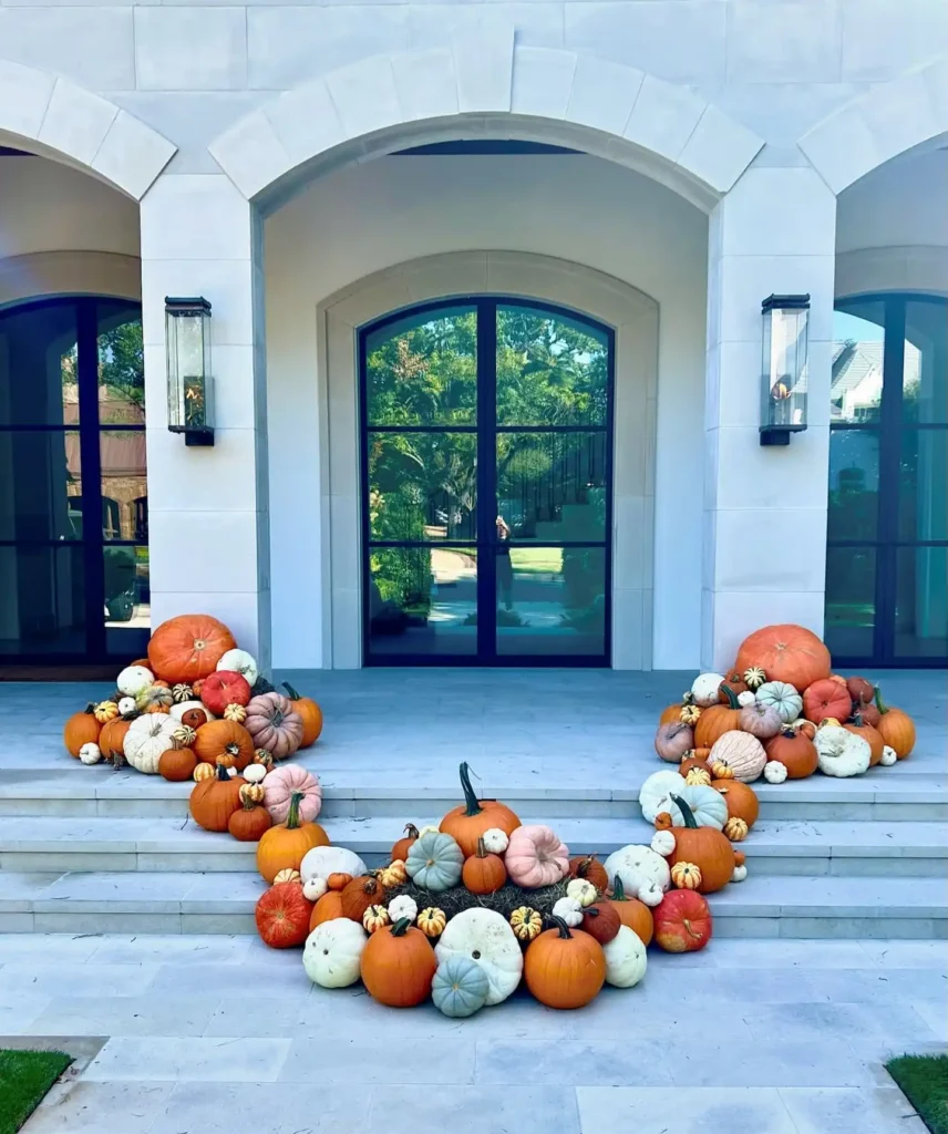 Pile Heirloom Pumpkins Into a Grand Entryway Crescent