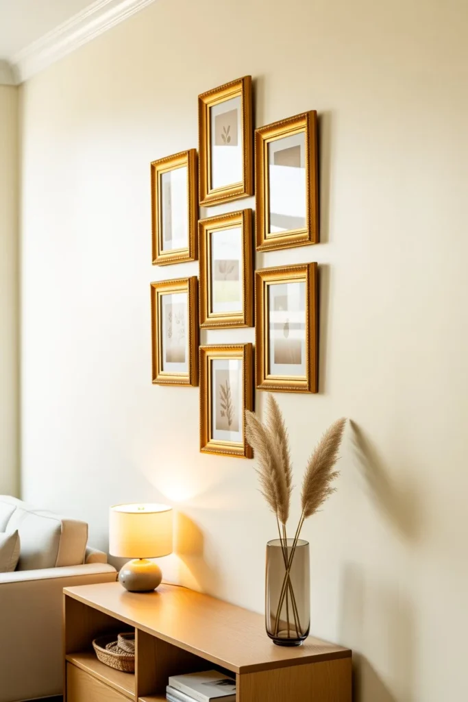 The Matching Gold Gallery Wall
