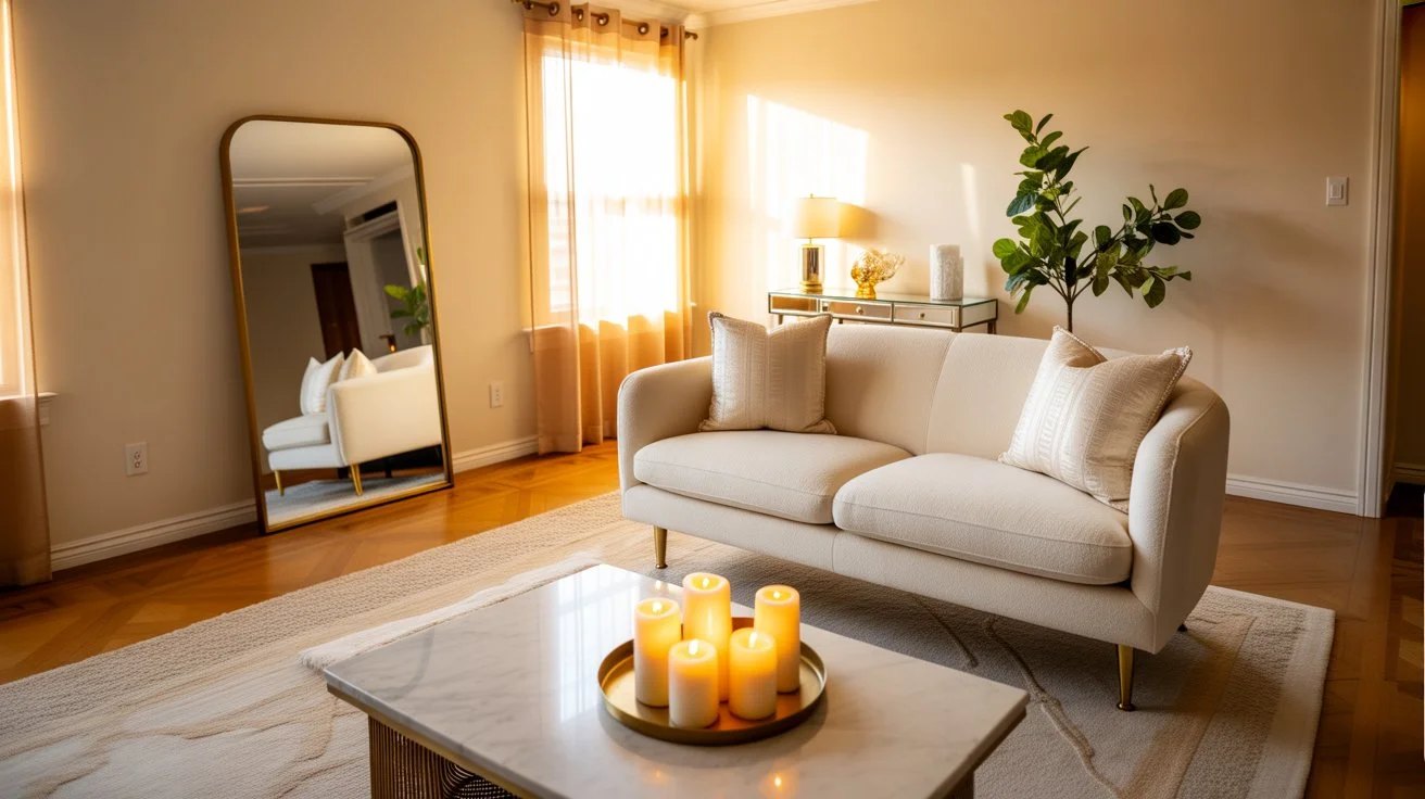 14 Glam Living Room Ideas That Actually Work in Tiny Apartments